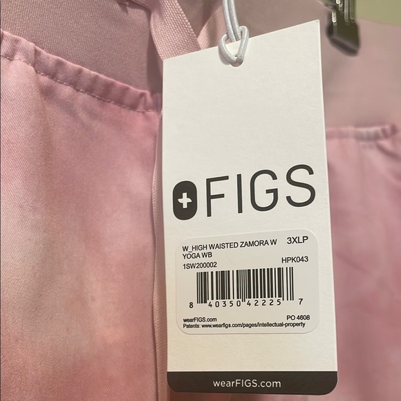 Womens New Figs High Waisted Zamora W Yoga Jogger Scrub Pants Marbled Rose 3XLP - Picture 7 of 11
